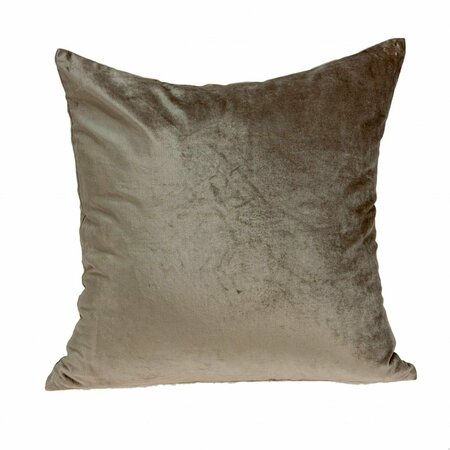 HOMEROOTS 18 x 7 x 18 in. Transitional Taupe Solid Pillow Cover with Poly Insert 333998